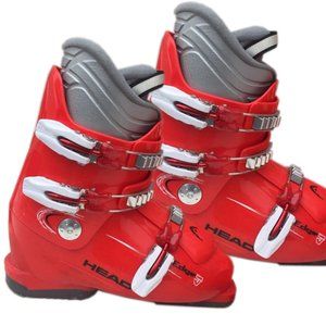 Head Edge J3-HT Ski Skiing White Gray red Boots Mondo 24.5 Youth Kids 6-6.5 sk04